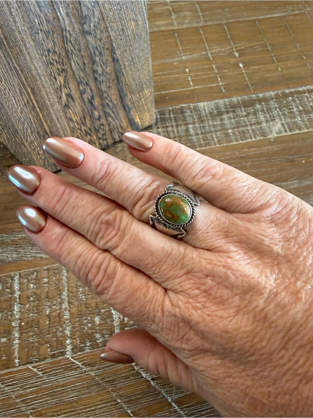 Russell Sam Navajo Sterling Silver Royston Turquoise Ring Sz 9 Signed